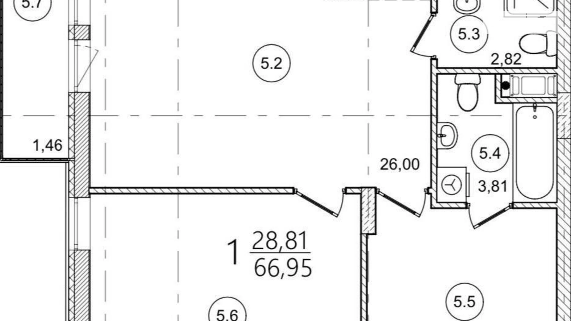 Продается 1-комнатная квартира 43.2 кв. м в Львове, ул. Под Голоском, 16 - фото 2